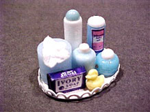 Dollhouse Miniature Baby Tray-Blue